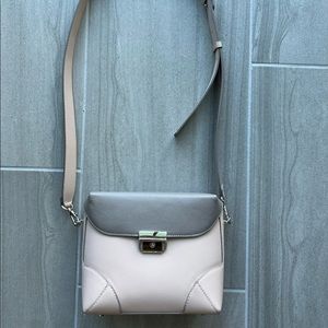 Mattioli pink beige taupe crossbody purse bag